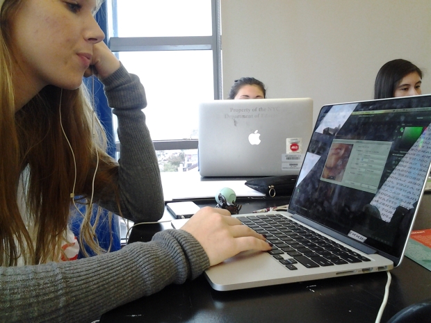 Senior art students in the publishing class are hard at work designing the school yearbook.